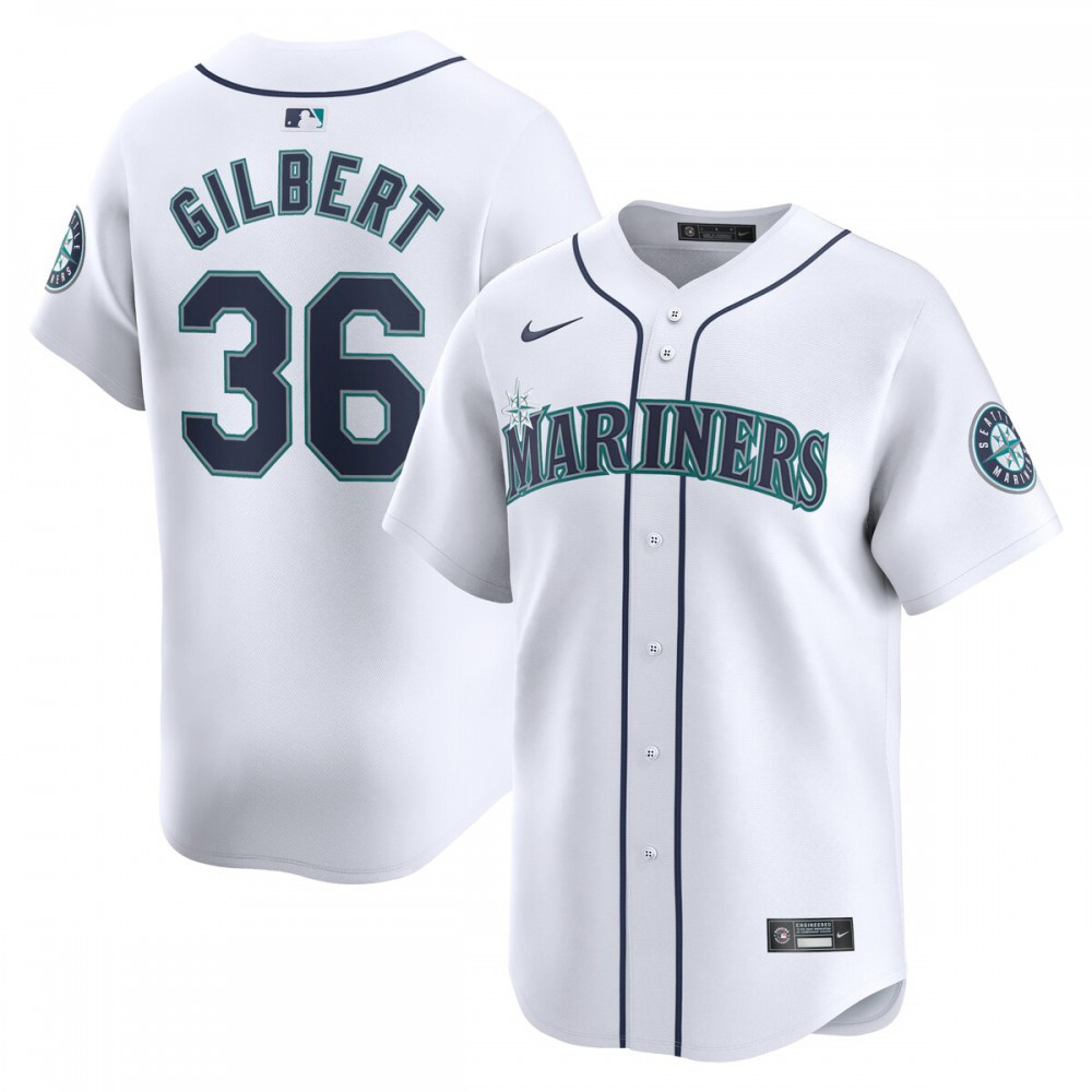 Logan Gilbert Seattle Mariners Home Limited Player Jersey - White-Pro Kit Vault | Brand New 26/27 Sports Jerseys